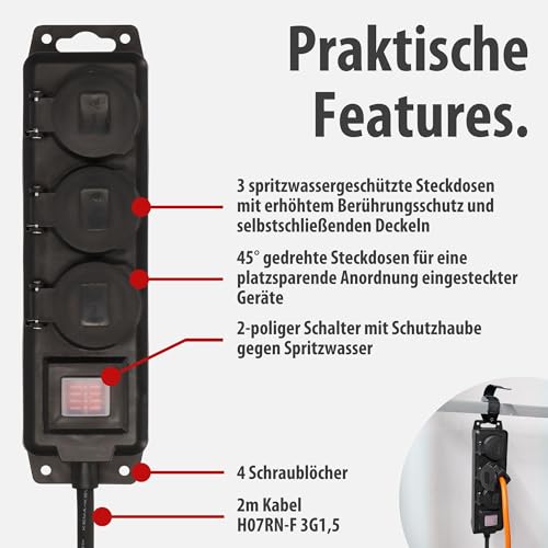 Brennenstuhl Steckdosenverteiler IP44 3-Fach