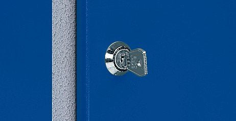 Küpper Werkbank 12287 ultramarinblau, 240x84x60cm, 6 Schubladen, 2 Türen, 300 kg Traglast, 30 mm Massive Buchenarbeitsplatte