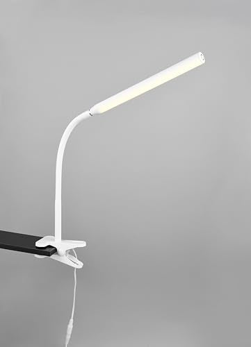 Reality Leuchten LED Klemmleuchte Nevada R57941131, Kunststoff Weiß matt, 5 Watt LED, dimmbar, Farbwechsel