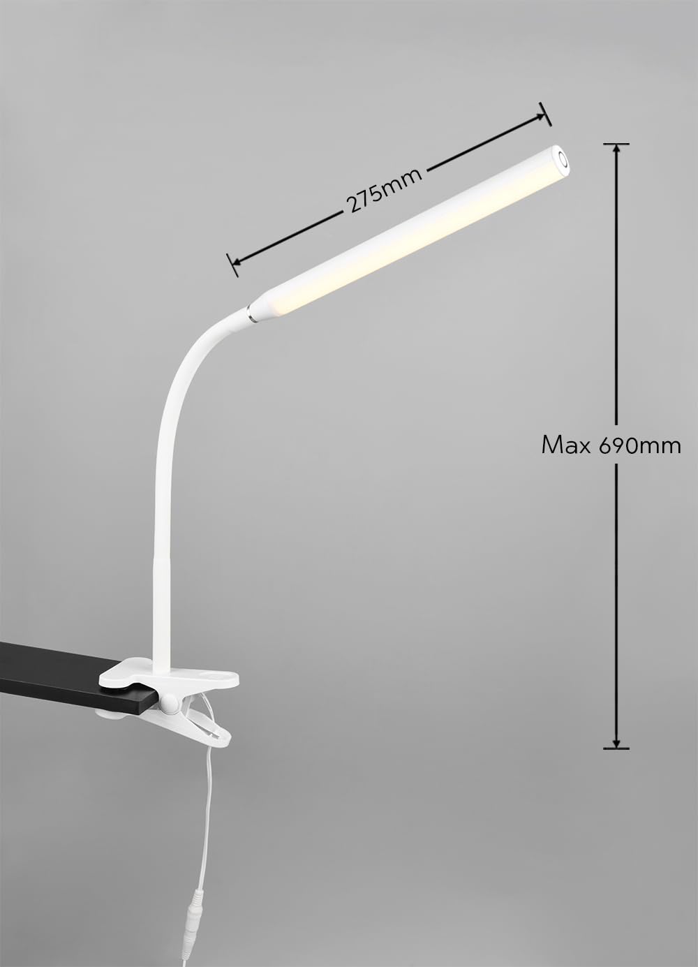 Reality Leuchten LED Klemmleuchte Nevada R57941131, Kunststoff Weiß matt, 5 Watt LED, dimmbar, Farbwechsel