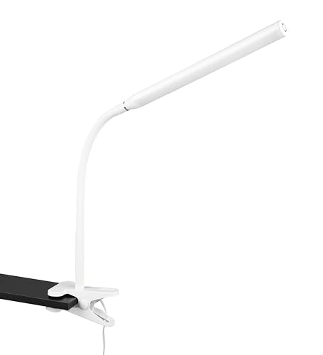 Reality Leuchten LED Klemmleuchte Nevada R57941131, Kunststoff Weiß matt, 5 Watt LED, dimmbar, Farbwechsel