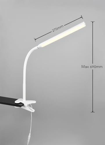 Reality Leuchten LED Klemmleuchte Nevada R57941131, Kunststoff Weiß matt, 5 Watt LED, dimmbar, Farbwechsel