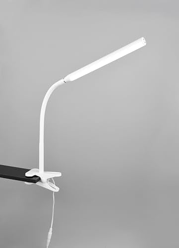 Reality Leuchten LED Klemmleuchte Nevada R57941131, Kunststoff Weiß matt, 5 Watt LED, dimmbar, Farbwechsel