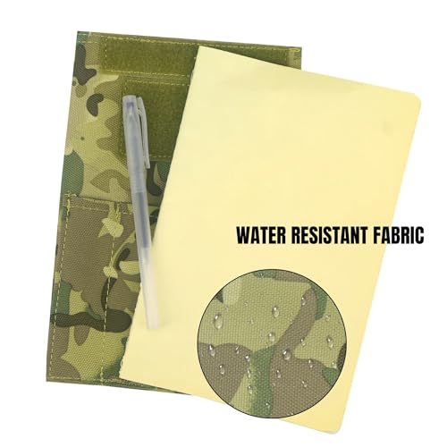 OCP Militär-Notizbuchhülle – 5,5 x 8 Zoll taktische Hülle mit Patch-Schlaufe und Taschen (Notizbuch nicht im Lieferumfang enthalten) (Khaki)