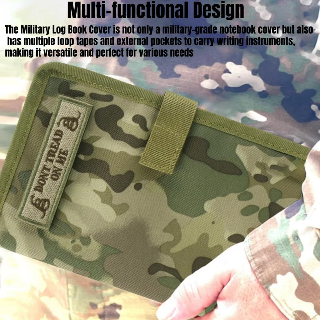 OCP Militär-Notizbuchhülle – 5,5 x 8 Zoll taktische Hülle mit Patch-Schlaufe und Taschen (Notizbuch nicht im Lieferumfang enthalten) (Khaki)
