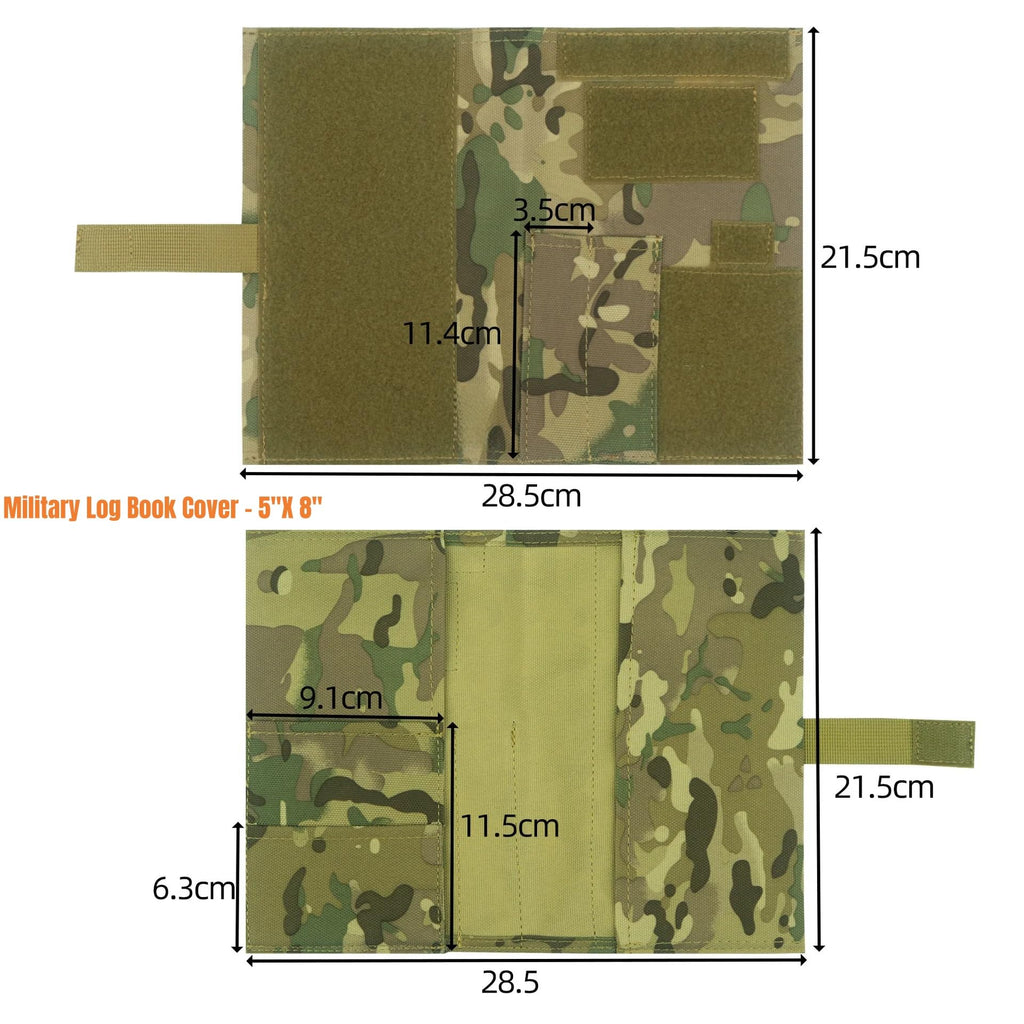 OCP Militär-Notizbuchhülle – 5,5 x 8 Zoll taktische Hülle mit Patch-Schlaufe und Taschen (Notizbuch nicht im Lieferumfang enthalten) (Khaki)