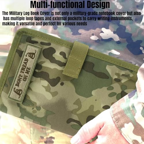 OCP Militär-Notizbuchhülle – 5,5 x 8 Zoll taktische Hülle mit Patch-Schlaufe und Taschen (Notizbuch nicht im Lieferumfang enthalten) (Khaki)