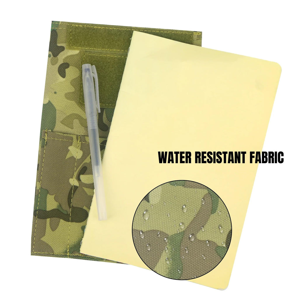 OCP Militär-Notizbuchhülle – 5,5 x 8 Zoll taktische Hülle mit Patch-Schlaufe und Taschen (Notizbuch nicht im Lieferumfang enthalten) (Khaki)