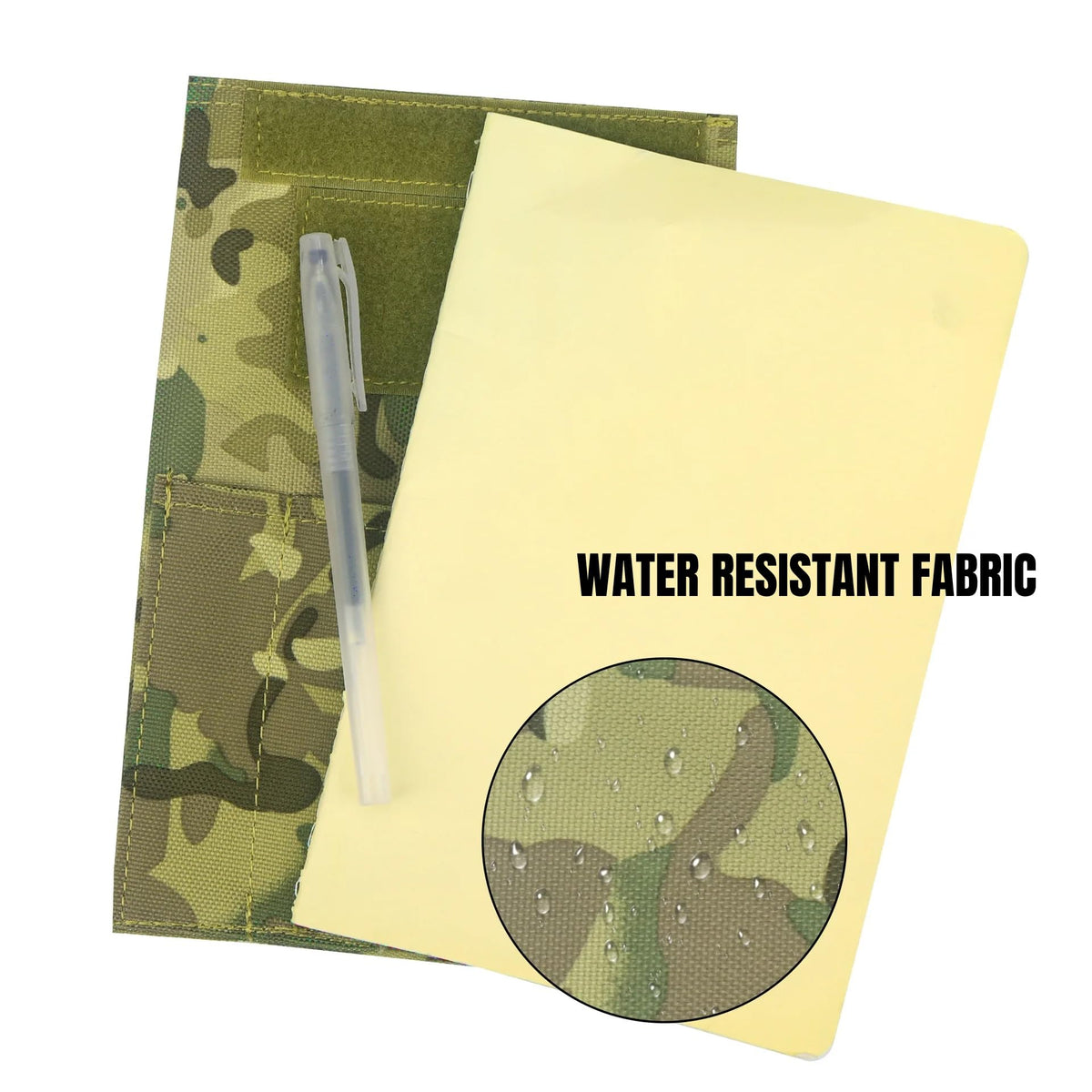 OCP Militär-Notizbuchhülle – 5,5 x 8 Zoll taktische Hülle mit Patch-Schlaufe und Taschen (Notizbuch nicht im Lieferumfang enthalten) (Khaki)