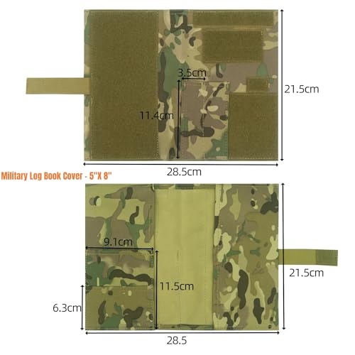 OCP Militär-Notizbuchhülle – 5,5 x 8 Zoll taktische Hülle mit Patch-Schlaufe und Taschen (Notizbuch nicht im Lieferumfang enthalten) (Khaki)