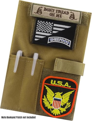OCP Militär-Notizbuchhülle – 5,5 x 8 Zoll taktische Hülle mit Patch-Schlaufe und Taschen (Notizbuch nicht im Lieferumfang enthalten) (Khaki)