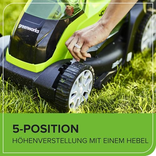 Greenworks 40V Kabelloser Akku Rasenmäher für Flächen bis zu 200 m², 35 cm Schnittbreite, 40-Liter-Sack PLUS 40 V 2Ah-Akku & Ladegerät, 3 Jahre Garantie-G40LM35K2