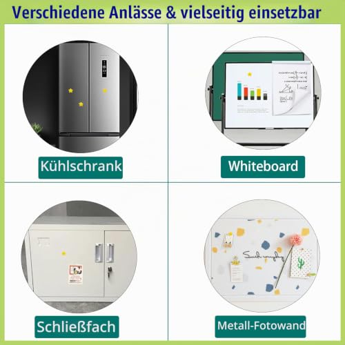 Magnete für Magnettafel, 30 Magnet Kühlschrankmagnete Kühlschrank Magnete Mini Magnete Klein Whiteboard Magnete Magneten Starker Halt Tafelmagnete, für Whiteboard, Pinnwand,Küche (Sterne, Gelb)