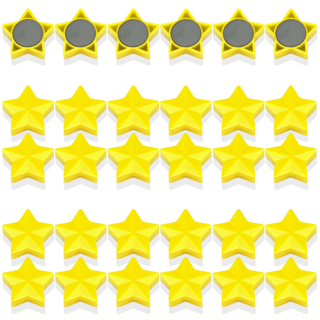 Magnete für Magnettafel, 30 Magnet Kühlschrankmagnete Kühlschrank Magnete Mini Magnete Klein Whiteboard Magnete Magneten Starker Halt Tafelmagnete, für Whiteboard, Pinnwand,Küche (Sterne, Gelb)