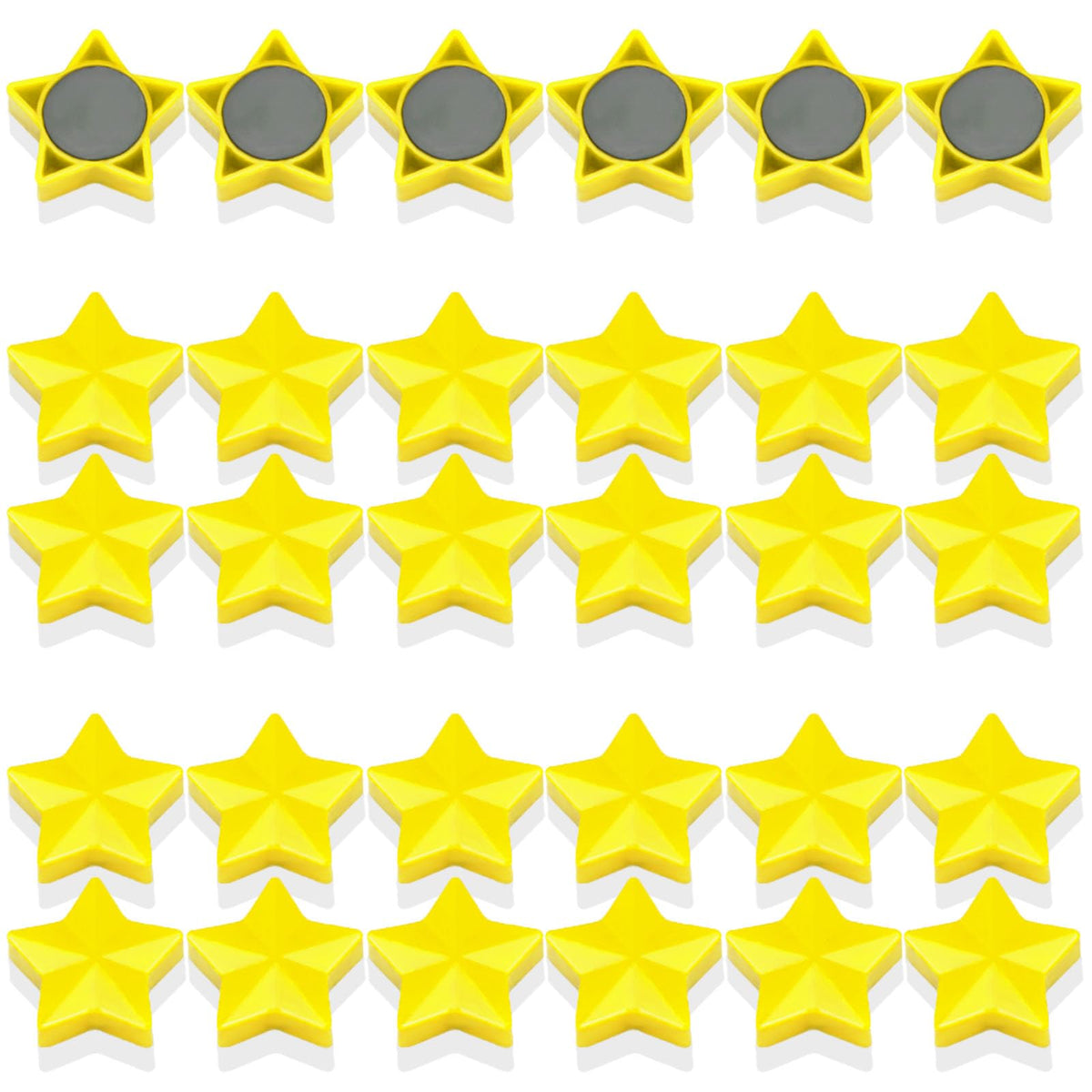 Magnete für Magnettafel, 30 Magnet Kühlschrankmagnete Kühlschrank Magnete Mini Magnete Klein Whiteboard Magnete Magneten Starker Halt Tafelmagnete, für Whiteboard, Pinnwand,Küche (Sterne, Gelb)