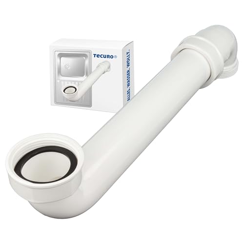 tecuro Raumsparsiphon für die Spüle, 1 1/2 Zoll Anschluss, Siphon Abwasser Rohr 40 mm, Länge max. 300 mm, kürzbar, Kunststoff weiß,