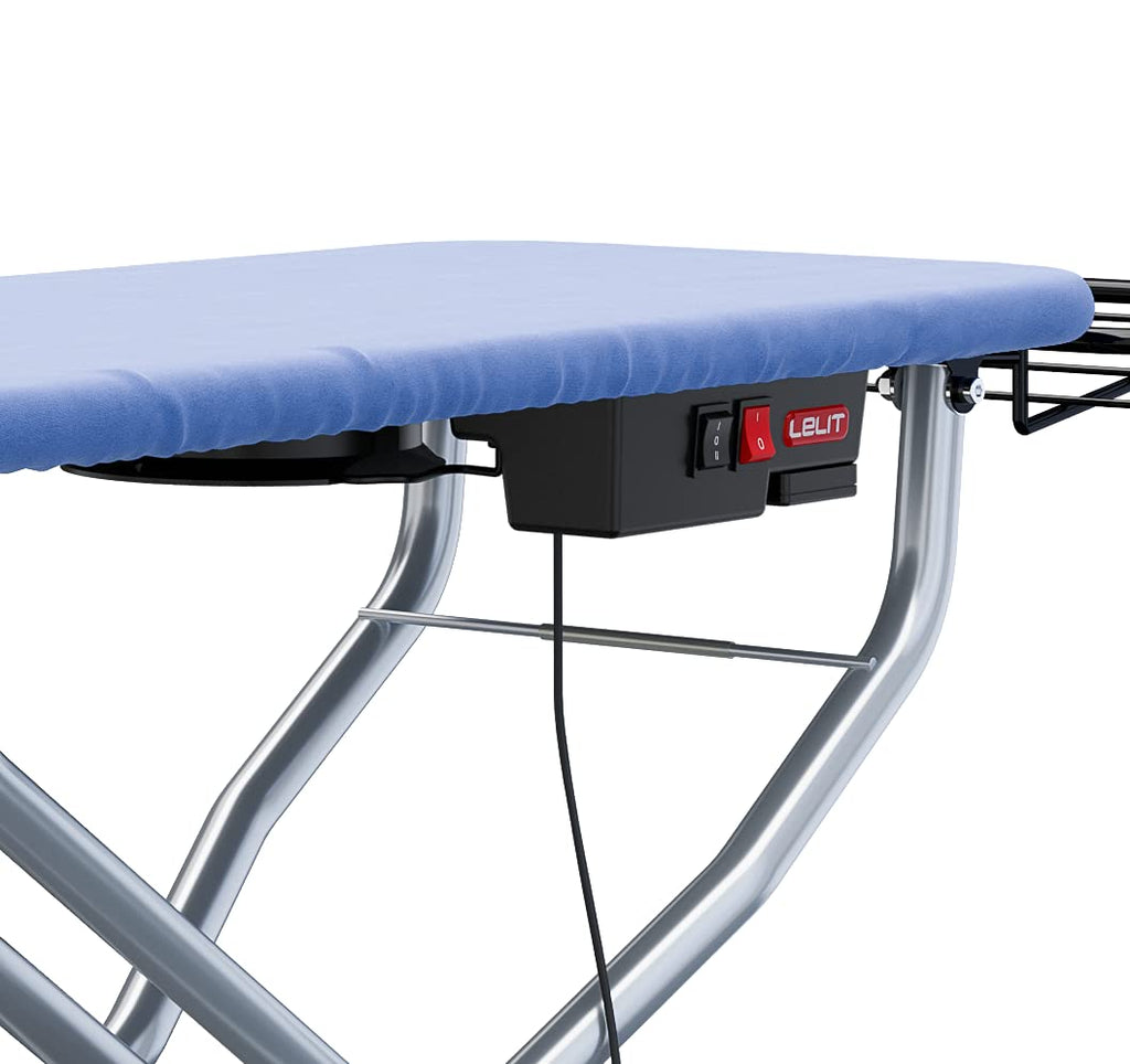 Carla, Bügelbrett mit beheizter Oberfläche, Absaug- und Gebläsefunktion mit Pedalsteuerung