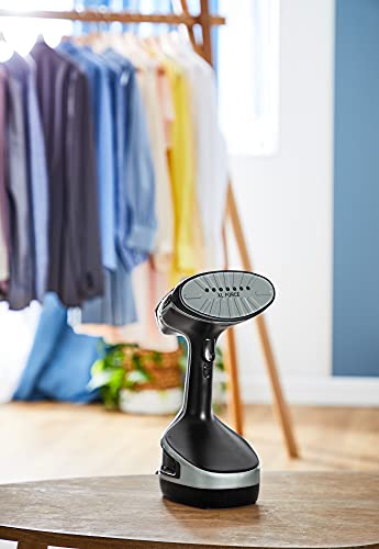 Tefal Access Steam Force Dampfbürste, Dampfglätter 2000 Watt, 190 ml Wassertank, in nur 25 Sekunden aufgeheizt und einsatzbereit, entkeimende Dampfkraft, Steamer, schwarz/silber, DT8250