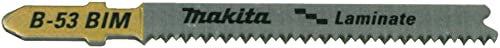 Makita B-10986 Stichsägeblatt B-54 BiM 5 Stück, spitz verzahntes Kurvenblatt, ideal für saubere Kurvenschnitte in Laminat von 1,5 bis 15 mm Materialstärke