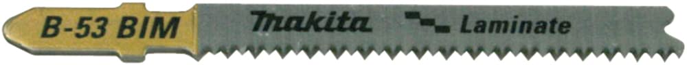 Makita B-10986 Stichsägeblatt B-54 BiM 5 Stück, spitz verzahntes Kurvenblatt, ideal für saubere Kurvenschnitte in Laminat von 1,5 bis 15 mm Materialstärke