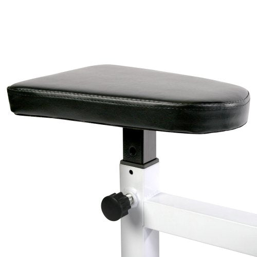 Physionics® Curlbank bis 200 kg mit verstellbarer Armlehne und Hantelablage