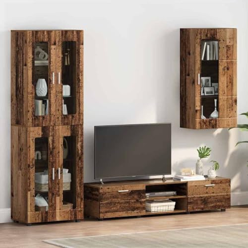 Moderner rechteckiger Holzschrank mit Stauraum, 50 x 29 x 100 cm, aus Holzwerkstoff für Wohnzimmer, Homeoffice oder Schlafzimmer