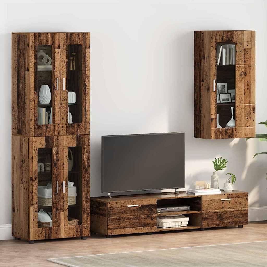 Moderner rechteckiger Holzschrank mit Stauraum, 50 x 29 x 100 cm, aus Holzwerkstoff für Wohnzimmer, Homeoffice oder Schlafzimmer