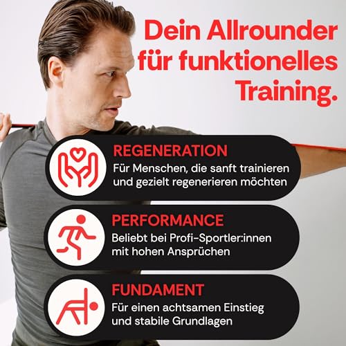 Deuserband Original Widerstandsband Gymnastikband aus Naturkautschuk, vegan, rutschfest, In Deutschland gefertigte Fitnessbänder für Krafttraining, Fitness, Yoga