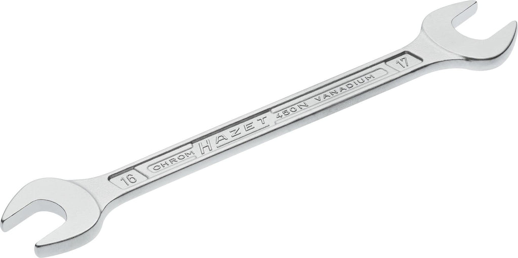 Hazet Doppel-Maulschlüssel 450N-16X17, Außenprofil Sechskant, SW 16 x 17 mm