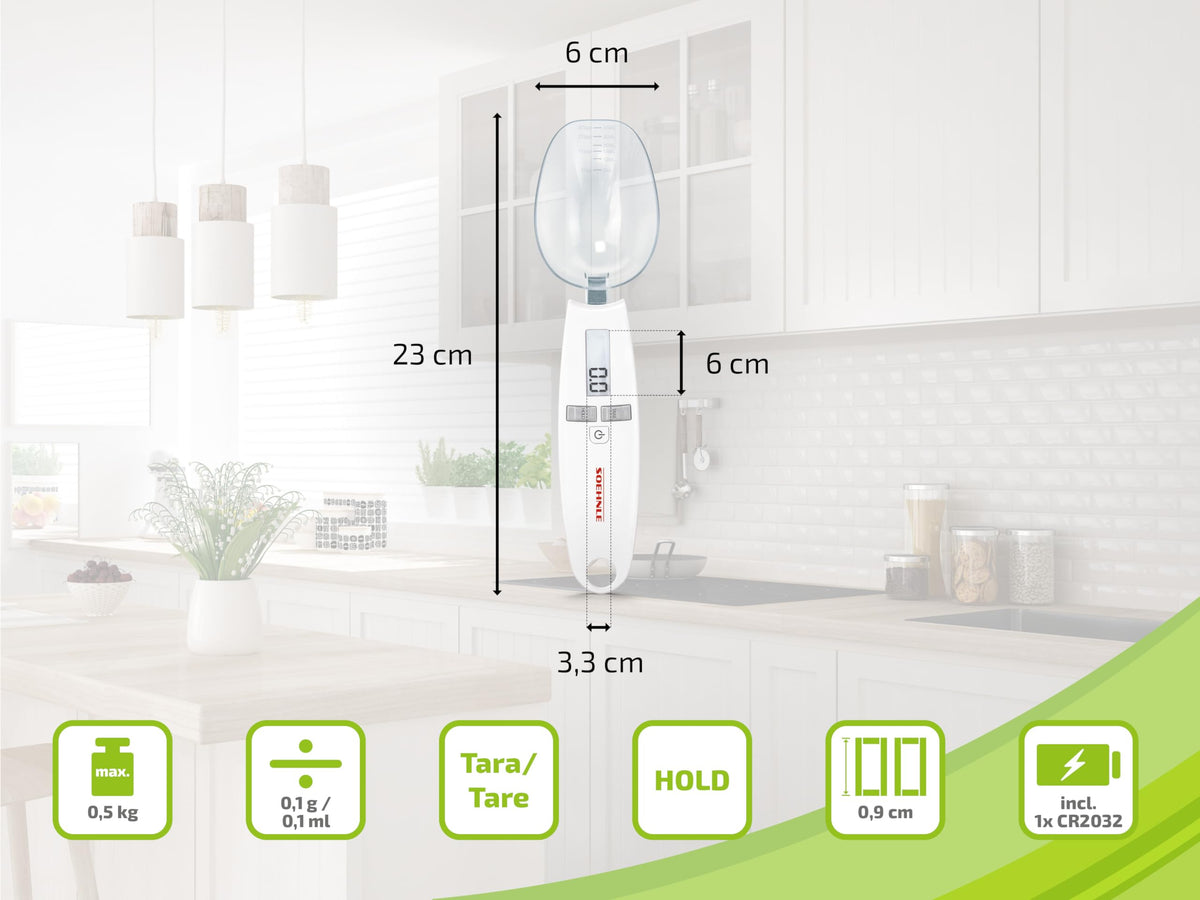 Soehnle Löffelwaage Cooking Star, 0,1-g Feinwaage bis 500g, für Gewürze etc