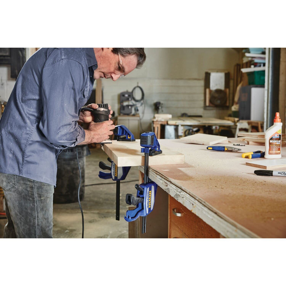 Irwin 10505942 XP Einhand-Zwinge 150 mm, extrem Haltekraft 250 kg, Spreizfunktion
