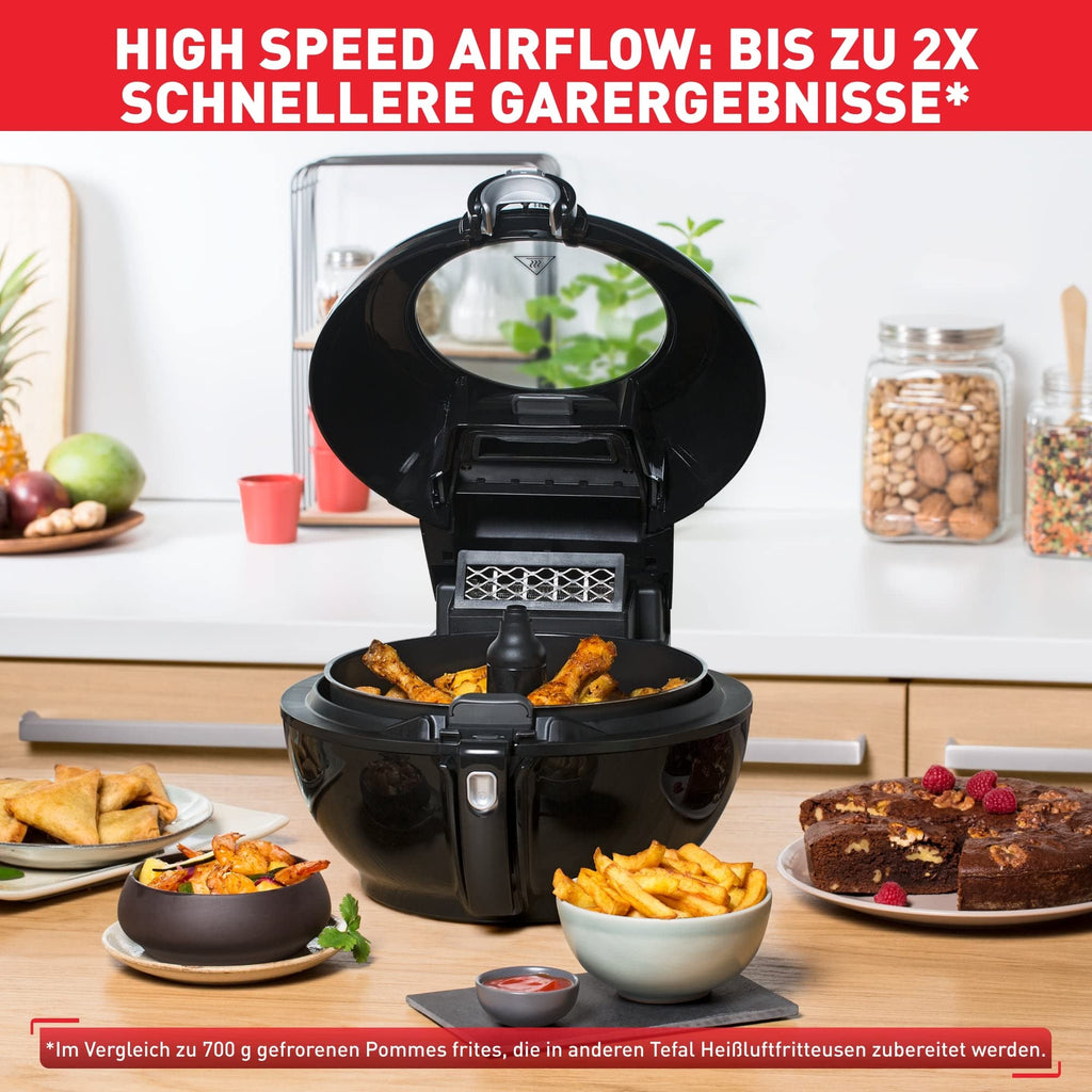 Tefal ActiFry Genius+ Heißluftfritteuse mit Rührarm, Airfryer, kein Schütteln, 1500 W, 1,2 kg für 6 Personen, 9 Auto-Kochmenüs, ‎energiesparend, gesunde Fritteuse ohne Öl, schwarz, FZ7738