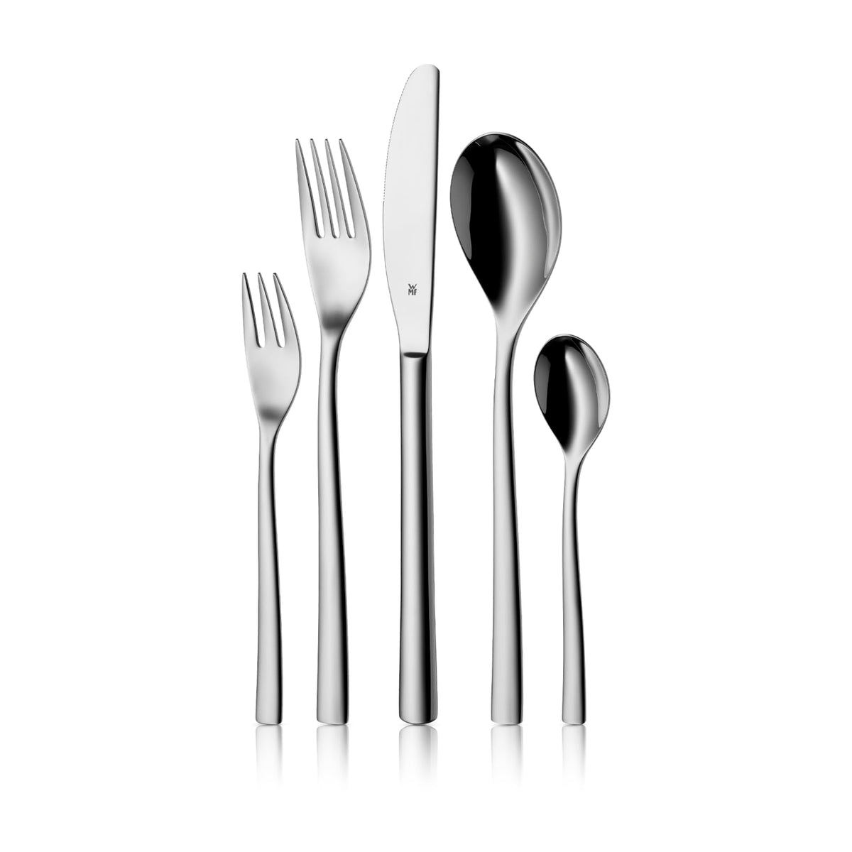 WMF Palermo Besteck Set 12 Personen, Essbesteck 60 teilig, Monobloc-Messer, Cromargan Edelstahl poliert, glänzend, spülmaschinenfest