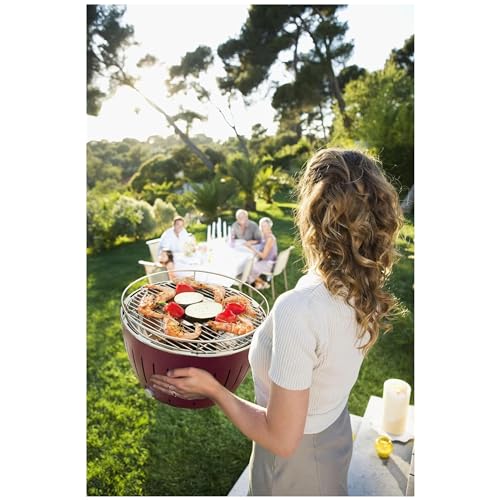 LotusGrill Classic Anthrazitgrau G340 der raucharme Holzkohlegrill/Tischgrill mit USB-Anschluß