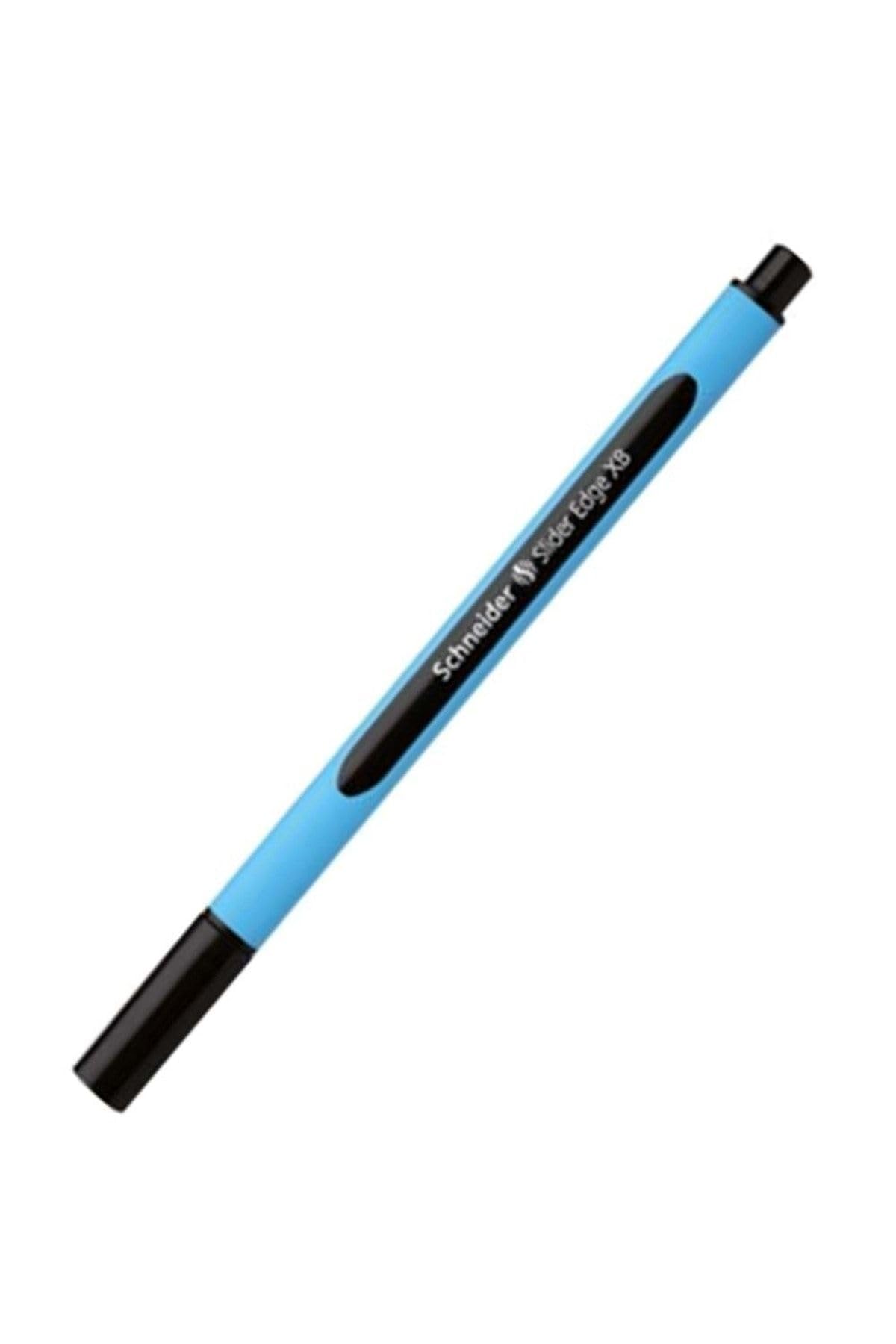 Schneider Schreibgeräte Kugelschreiber Slider Edge, Kappenmodell, XB, Schwarz, Schaftfarbe Cyan-Schwarz, (Packung mit 1)
