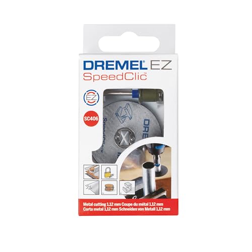 Dremel SC406 EZ SpeedClic Metall-Trennscheiben, Zubehörsatz mit 2 Trennscheiben 38mm zum Multifunktionswerkzeuge (Trennen von Metallrohren, Gehärtetem Stahl)