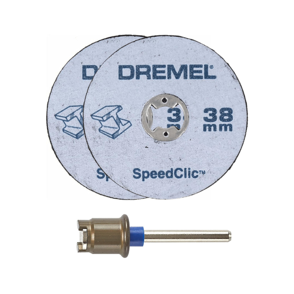 Dremel SC406 EZ SpeedClic Metall-Trennscheiben, Zubehörsatz mit 2 Trennscheiben 38mm zum Multifunktionswerkzeuge (Trennen von Metallrohren, Gehärtetem Stahl)