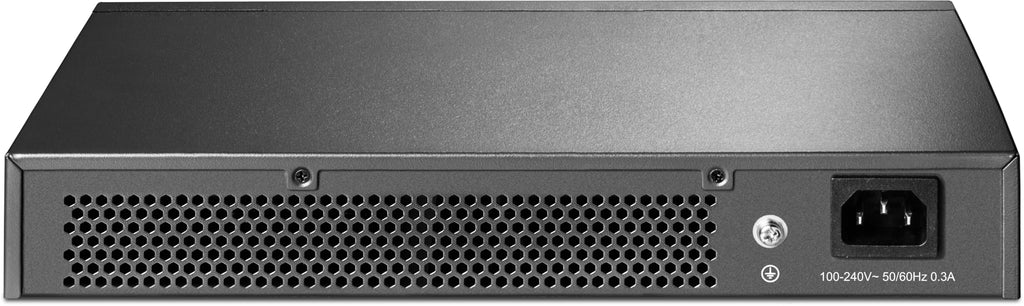 TP-Link TL-SG1016D 16-Port Gigabit-/Netzwerk Switch (Rackmount, 32Gbit/S Switching-Kapazität, Geschirmte RJ-45 Ports, Metallgehäuse, Igmp-Snooping, Unmanaged, Plug-und-Play) Schwarz