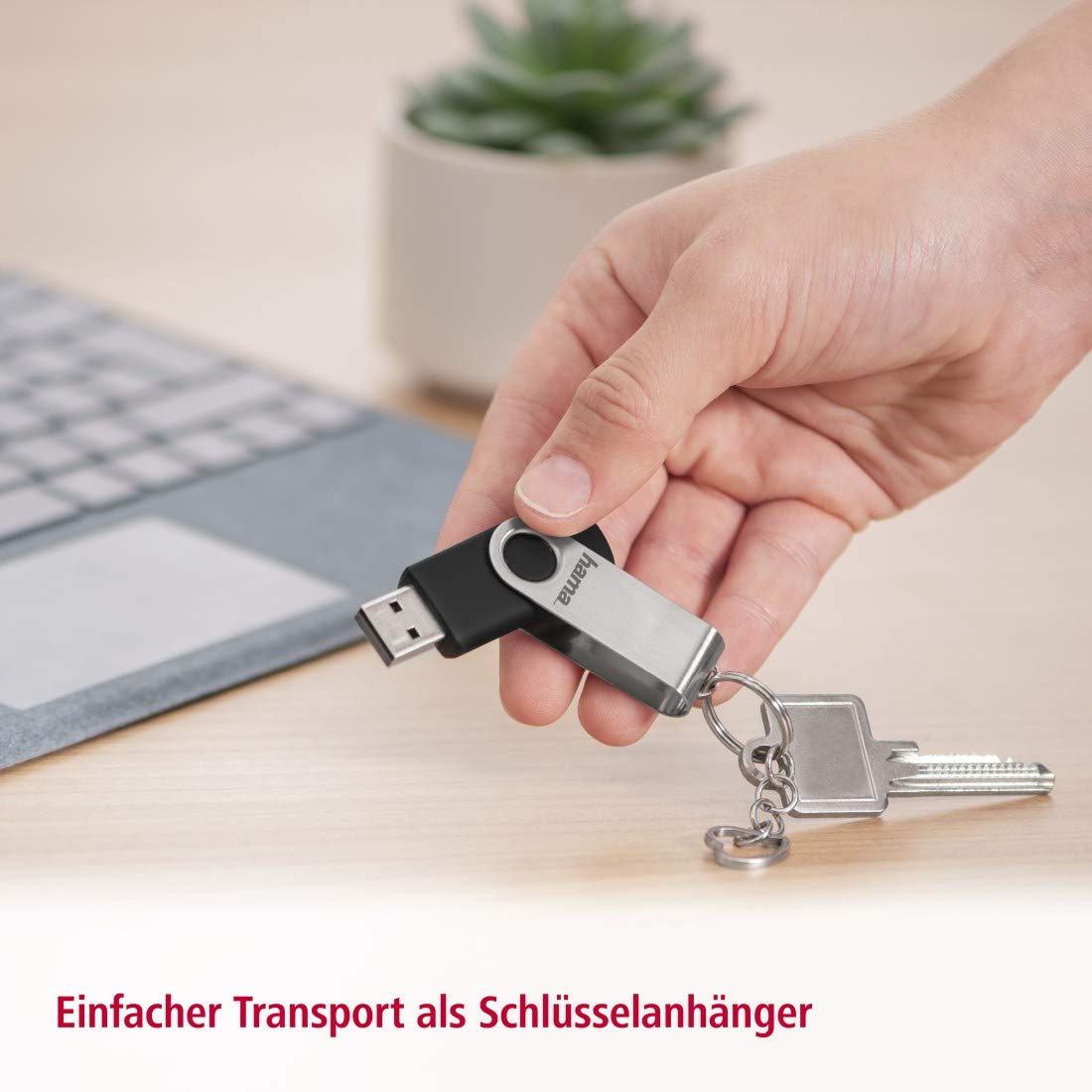 Hama 16GB USB-Stick USB 2.0 Datenstick, 10 MB/s Datentransfer, mit Öse