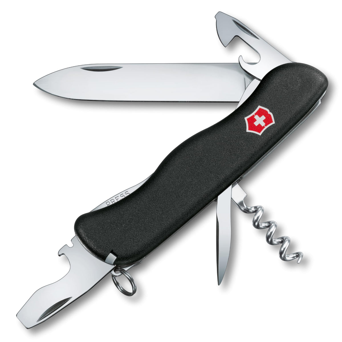 Victorinox Schweizer Taschenmesser, Picknicker, Swiss Army Knife, Multitool, 11 Funktionen, Schraubendreher, Feststellklinge, Rot