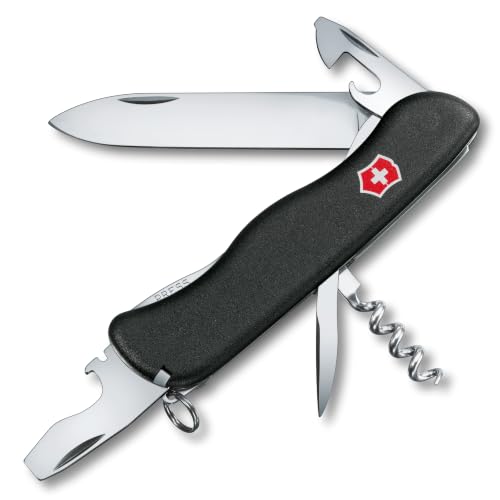 Victorinox Schweizer Taschenmesser, Picknicker, Swiss Army Knife, Multitool, 11 Funktionen, Schraubendreher, Feststellklinge, Rot