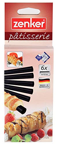 Zenker Schaumrollen Set – Premium Backformen für köstliche Schaumrollen, hitzebeständig bis 230°C, inklusive praktischer Aufbewahrungsbox, 6 Stück, Schwarz