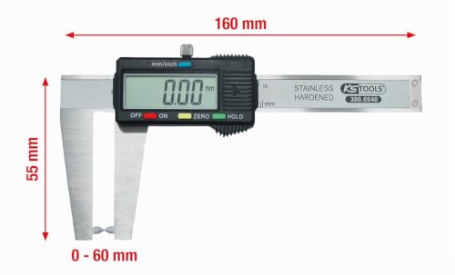 KS Tools 300.0540 Digital-Bremsscheiben-Messschieber 0-60mm, 160mm