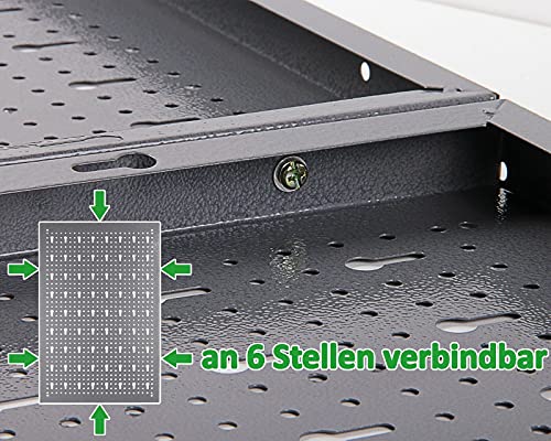 Ondis24 Werkzeugwand Metall 119,5 x 59 cm Grau – 3-teilige Lochwand mit 22-teiligem Hakenset – Wandhalterung für Werkzeuge, Bohrer, Schraubendreher & Zangen – Ordnungssystem für Werkstatt & Garage