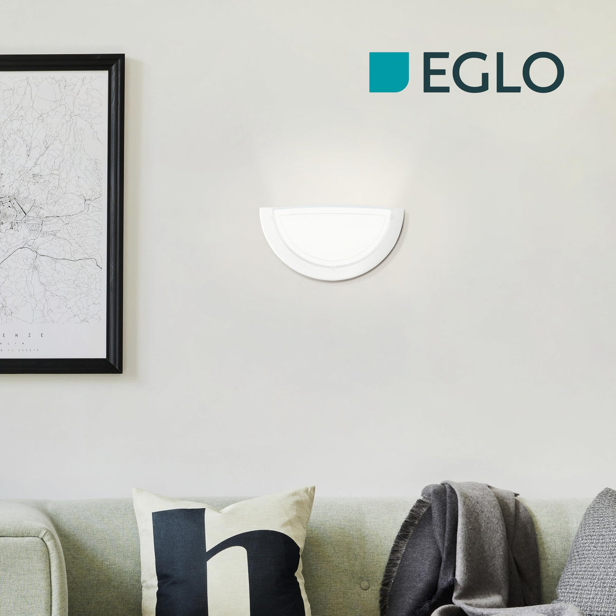 EGLO Wandlampe Planet 1, Wandleuchte halbrund mit E27 Fassung