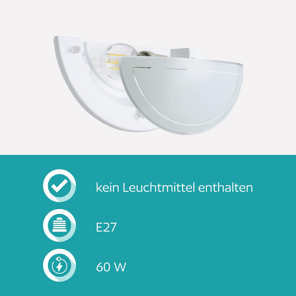 EGLO Wandlampe Planet 1, Wandleuchte halbrund mit E27 Fassung