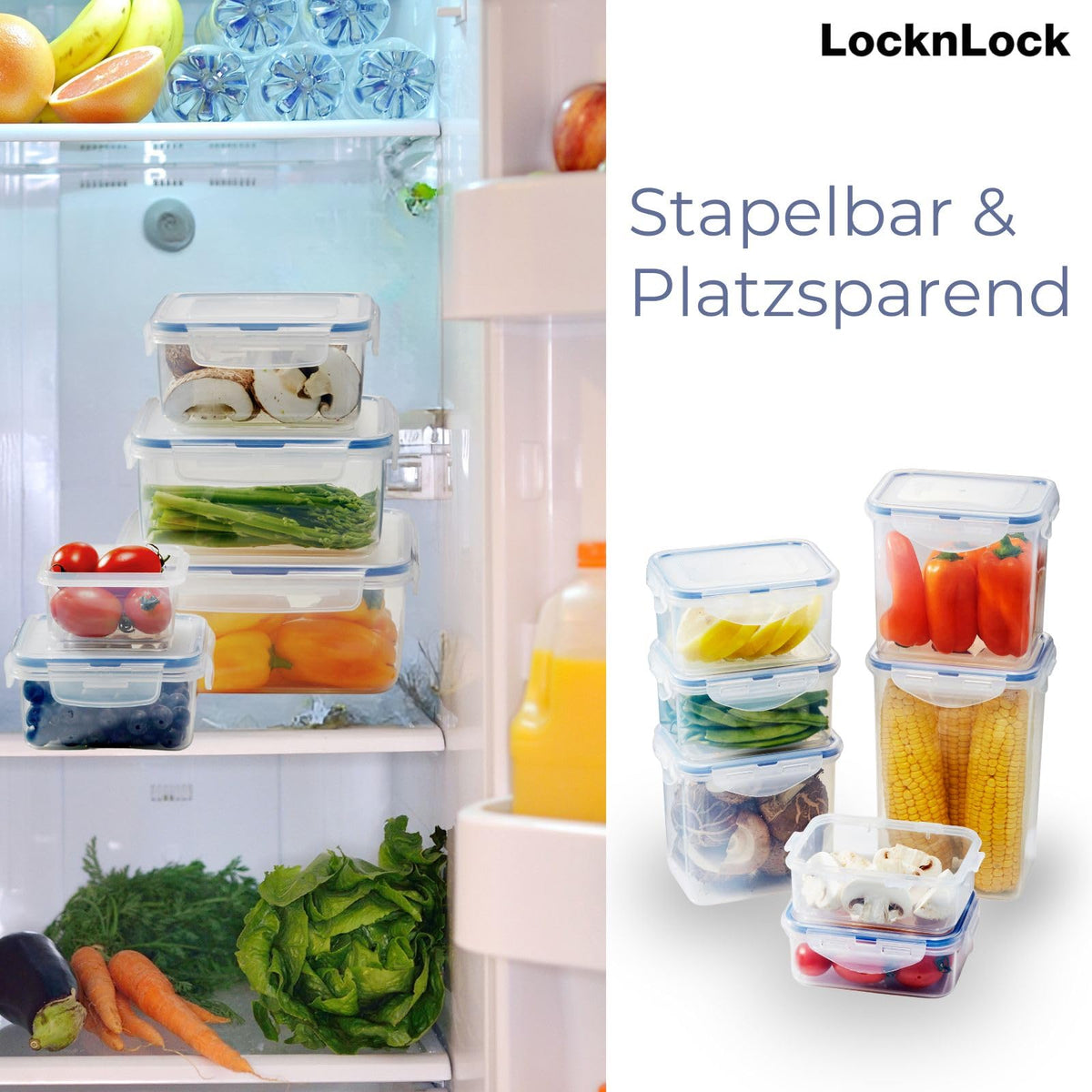 LocknLock PP Classic Schüttdose 1,8L | 15,1 x 10,8 x 19 cm | 100 % Luftdichte Aufbewahrungsbox | Lebensmittelspender für Müsli oder Futter | BPA-freier & spülmaschinenfester Vorratsbehälter