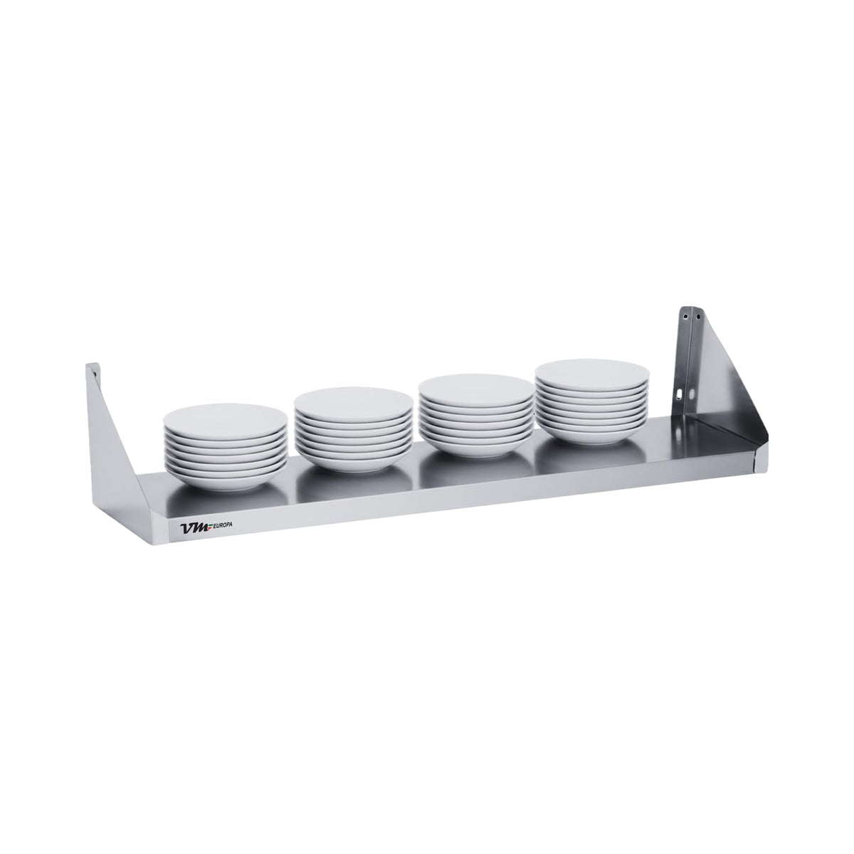 Edelstahl Wandbord - Maße 100 x 20 cm - Einfach Montierbar - AISI 430 Legierung - Wandregal Küchenregal Gastro Edelstahlregal Wandablage Gewürzregal Hängebord Gastronomie