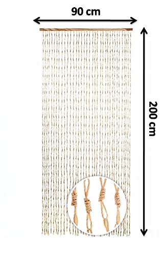 Kobolo Türvorhang Circles 90x200cm Papiervorhang mit 36 90x200 cm Beige