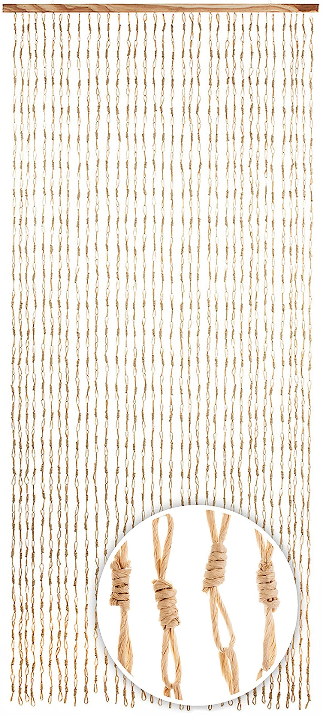 Kobolo Türvorhang Circles 90x200cm Papiervorhang mit 36 90x200 cm Beige